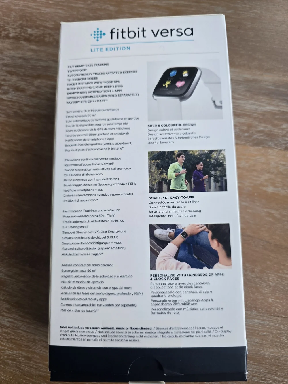 Fitbit Versa Lite Edition White and Silver Smartwatch with Touchscreen, Women's
